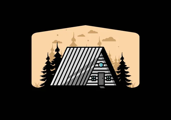 Illustration Une Cabane Vintage Bois — Image vectorielle