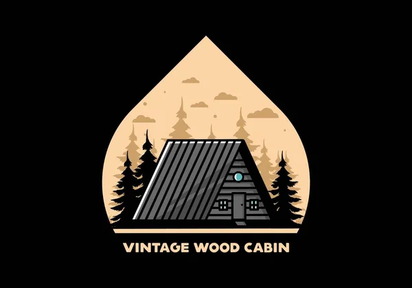 Illustration Design Vintage Wood Cabin — Stockvektor