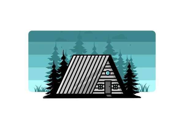 Illustration Design Vintage Wood Cabin — Stock vektor