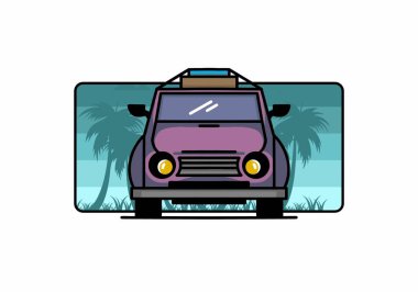 Tatile giden bir arabanın tasarımı.