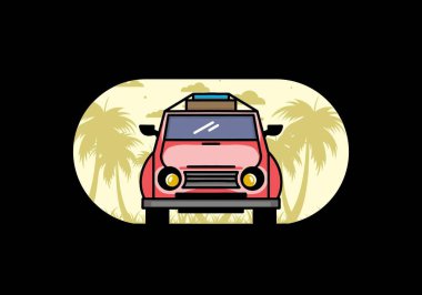 Tatile giden bir arabanın tasarımı.