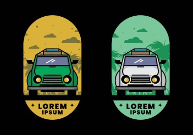 Tatile giden bir arabanın tasarımı.