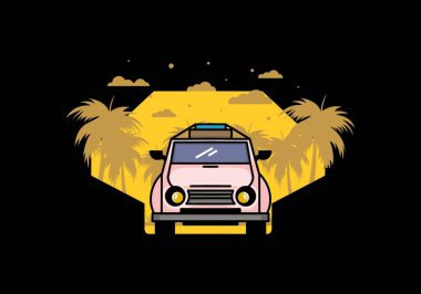 Tatile giden bir arabanın tasarımı.