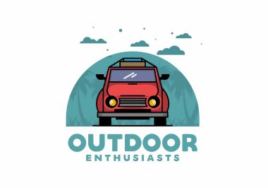 Tatile giden bir arabanın tasarımı.