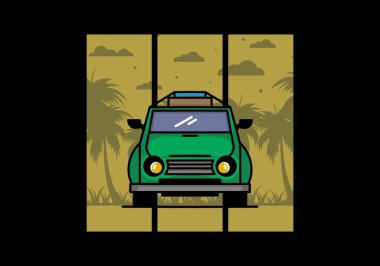 Tatile giden bir arabanın tasarımı.