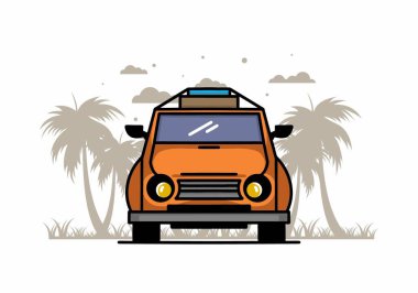 Tatile giden bir arabanın tasarımı.