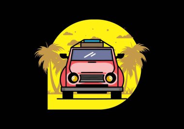 Tatile giden bir arabanın tasarımı.