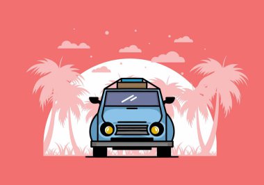 Tatile giden bir arabanın tasarımı.