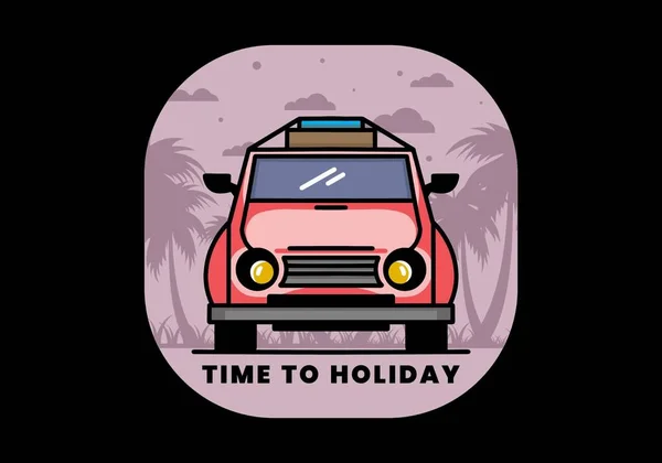 Illustration Design Car Going Holiday — Stock vektor