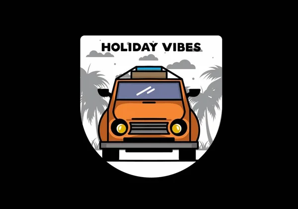 Illustration Design Car Going Holiday — Vettoriale Stock