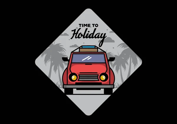 Illustration Design Car Going Holiday — Vettoriale Stock