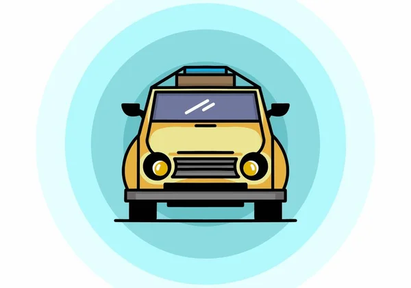 Illustration Design Car Going Holiday — 스톡 벡터