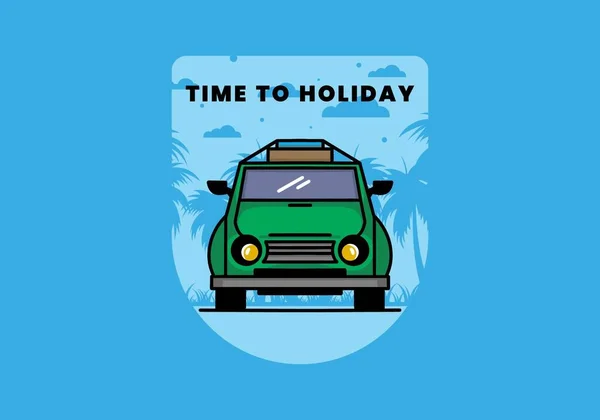 Illustration Design Car Going Holiday — Vetor de Stock