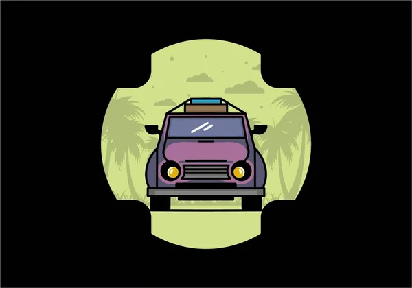 Иллюстрационный Дизайн Автомобиля Отправляющегося Отпуск — стоковый вектор