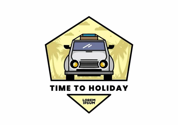 Illustration Design Car Going Holiday — Stock vektor