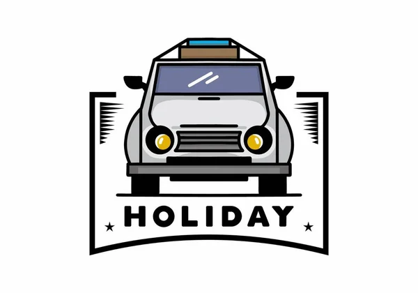 Illustration Design Car Going Holiday — Vettoriale Stock