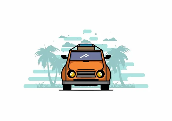 Illustration Design Eines Autos Den Urlaub — Stockvektor