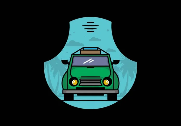 Иллюстрационный Дизайн Автомобиля Отправляющегося Отпуск — стоковый вектор