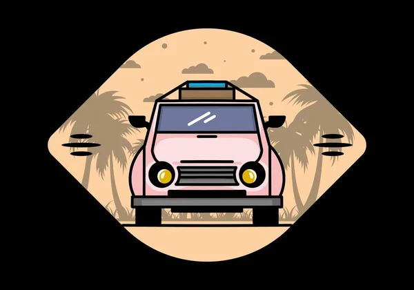 Illustration Design Car Going Holiday — Stock vektor