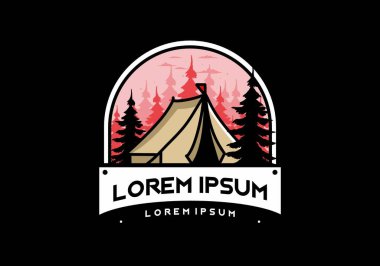 Büyük bir kamp çadırı çizimi