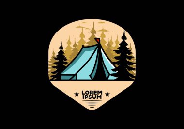 Büyük bir kamp çadırı çizimi