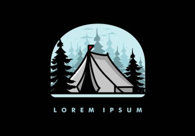 Büyük bir kamp çadırı çizimi