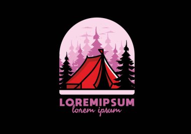 Büyük bir kamp çadırı çizimi