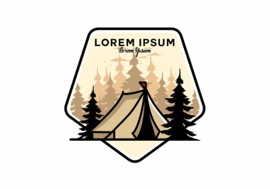 Büyük bir kamp çadırı çizimi