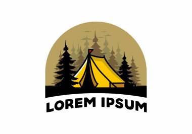 Büyük bir kamp çadırı çizimi