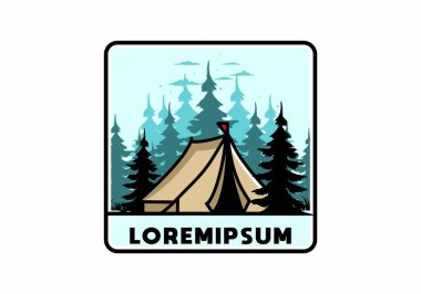 Büyük bir kamp çadırı çizimi