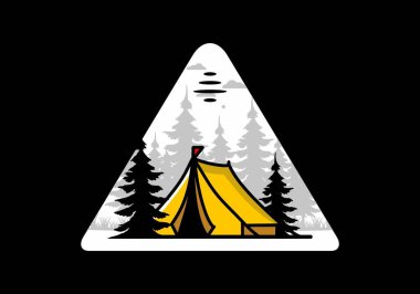 Büyük bir kamp çadırı çizimi