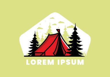 Büyük bir kamp çadırı çizimi