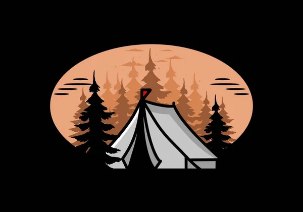Illustration Badge Design Big Camping Tent — ストックベクタ