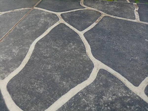 Photo Ceramic Floor River Stone Texture Black White Lines — Fotografia de Stock