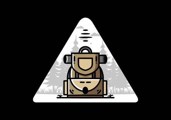 Illustration Design Simple Camping Bag — Image vectorielle