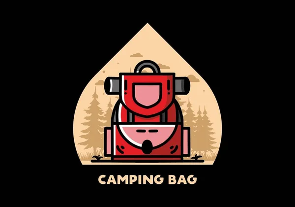 Illustration Design Simple Camping Bag — Archivo Imágenes Vectoriales