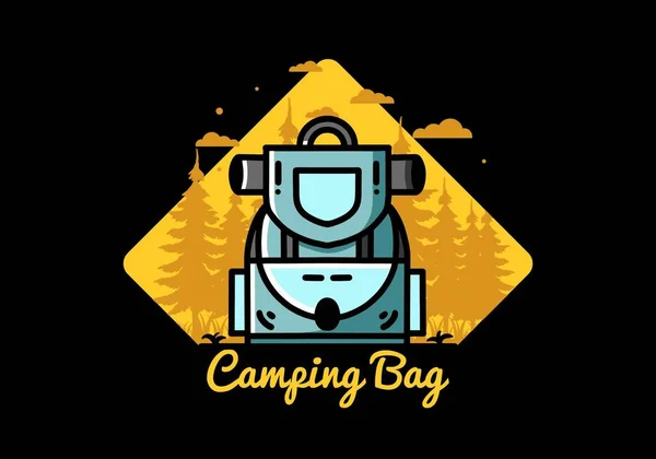 Illustration Design Simple Camping Bag — Stock Vector