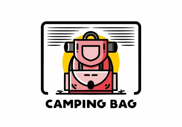 Illustration Design Simple Camping Bag — Vector de stock