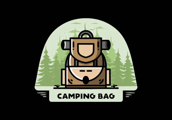 Illustration Design Simple Camping Bag — Stockvector