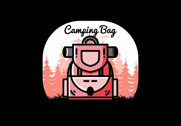 Illustration Design Simple Camping Bag — Vetor de Stock