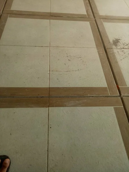 Photo Dirty Brown Tile Floor Yard — Foto de Stock