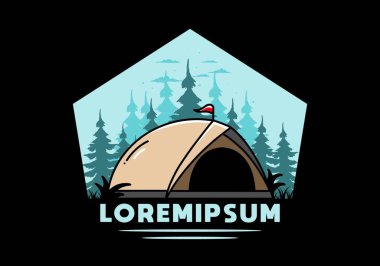 Bir Kubbe çadırının çizim rozeti tasarımı