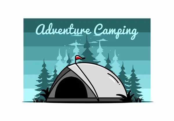 Illustration Badge Design Dome Tent Camping — Vetor de Stock