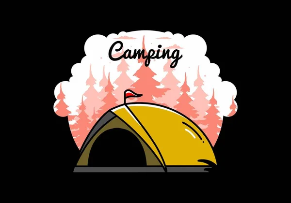 Illustration Badge Design Dome Tent Camping — 스톡 벡터