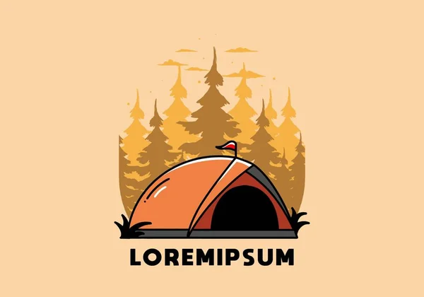 Illustration Badge Design Dome Tent Camping — Stock vektor