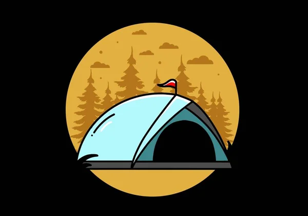 Abbildung Abzeichen Design Eines Kuppelzelts Camping — Stockvektor