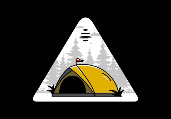 Illustration Badge Design Dome Tent Camping — Wektor stockowy