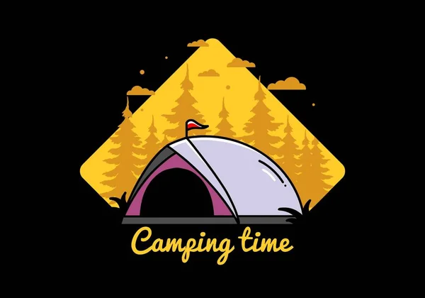 Illustration Badge Design Dome Tent Camping — Stock Vector