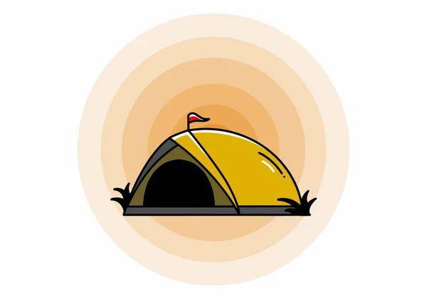 Illustration Badge Design Dome Tent Camping — Image vectorielle