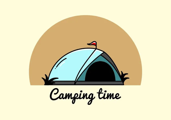 Illustration Badge Design Dome Tent Camping — Διανυσματικό Αρχείο